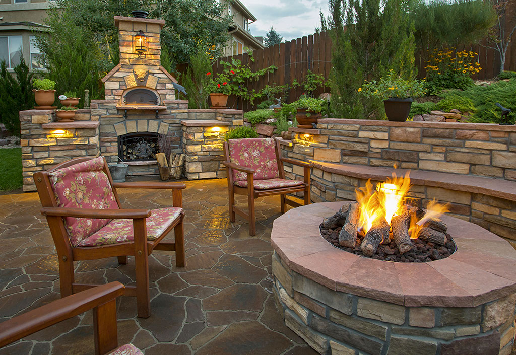 Country Lawn Care Inc Fire pit hardscaping and landscaping