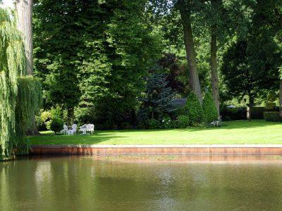 Scenic waterside landscaping